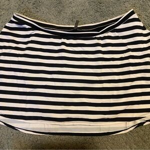 Torrid black and white striped swim skirt